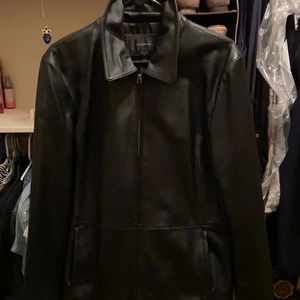 colebrook essentials leather coat